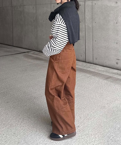 1chaku.（イッチャク）の「切替ヘムバギーデニムパンツ（デニムパンツ・レディース・グレー/ブルー/ブラウン・マルチサイズ）」の12枚目の写真