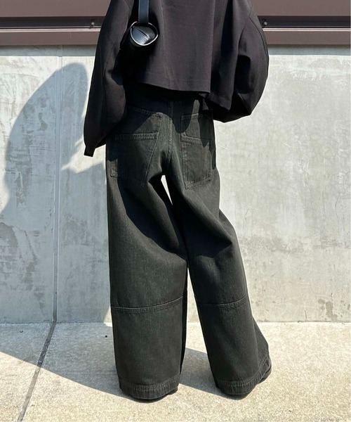 1chaku.（イッチャク）の「切替ヘムバギーデニムパンツ（デニムパンツ・レディース・グレー/ブルー/ブラウン・マルチサイズ）」の6枚目の写真