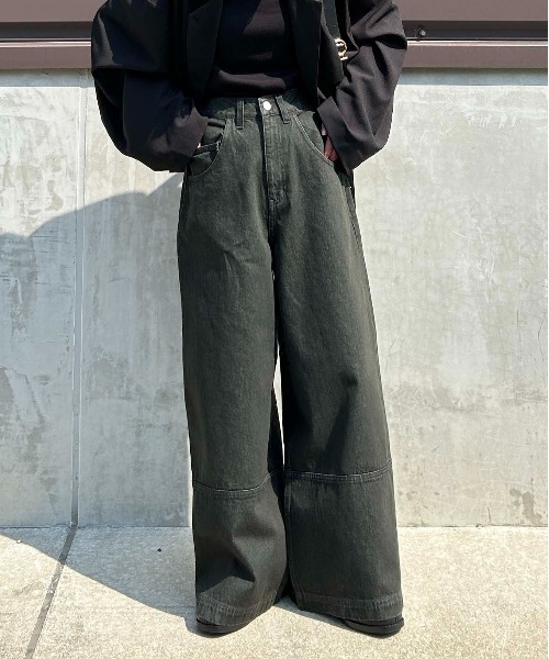 1chaku.（イッチャク）の「切替ヘムバギーデニムパンツ（デニムパンツ・レディース・グレー/ブルー/ブラウン・マルチサイズ）」の5枚目の写真