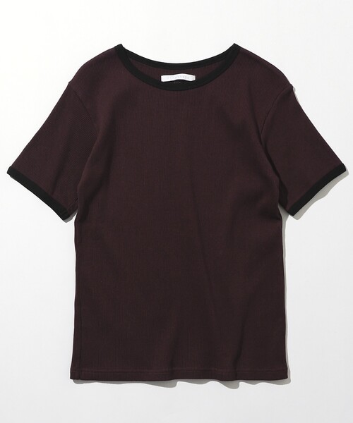 Firsthand(ファーストハンド)の「MA Firsthand/マ ファーストハンド RIB RINGER TEE / ワンポイント刺繍 リブリンガーTシャツ(Tシャツ/カットソー・レディース・オフホワイト/ブラウン/ブラック・FREE)」の15枚目の写真