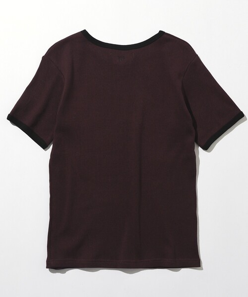 Firsthand(ファーストハンド)の「MA Firsthand/マ ファーストハンド RIB RINGER TEE / ワンポイント刺繍 リブリンガーTシャツ(Tシャツ/カットソー・レディース・オフホワイト/ブラウン/ブラック・FREE)」の16枚目の写真