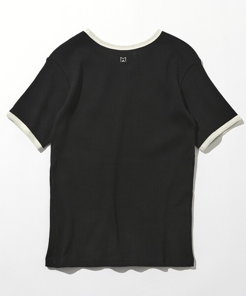 Firsthand(ファーストハンド)の「MA Firsthand/マ ファーストハンド RIB RINGER TEE / ワンポイント刺繍 リブリンガーTシャツ(Tシャツ/カットソー・レディース・オフホワイト/ブラウン/ブラック・FREE)」の20枚目の写真