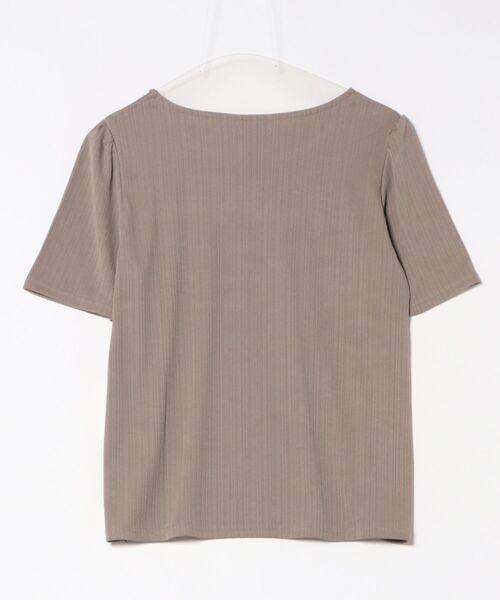 alotta（アロッタ）の「ひんやりランダムテレコリブＴシャツ（Tシャツ/カットソー・レディース・モカ/ブラック/ブルーグリーン/ホワイト・M/L/LL/3L）」の6枚目の写真