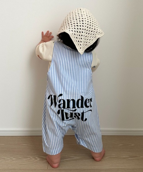 CIAOPANIC TYPY（チャオパニックティピー）の「【BABY】アソートストライプ柄バックロゴロンパース（ロンパース・キッズ・サックスブルー/イエロー・80）」の2枚目の写真