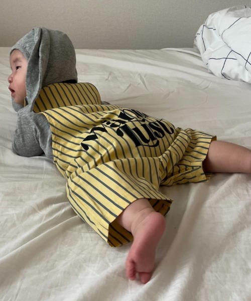 CIAOPANIC TYPY（チャオパニックティピー）の「【BABY】アソートストライプ柄バックロゴロンパース（ロンパース・キッズ・サックスブルー/イエロー・80）」の15枚目の写真