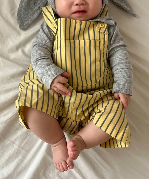 CIAOPANIC TYPY（チャオパニックティピー）の「【BABY】アソートストライプ柄バックロゴロンパース（ロンパース・キッズ・サックスブルー/イエロー・80）」の16枚目の写真