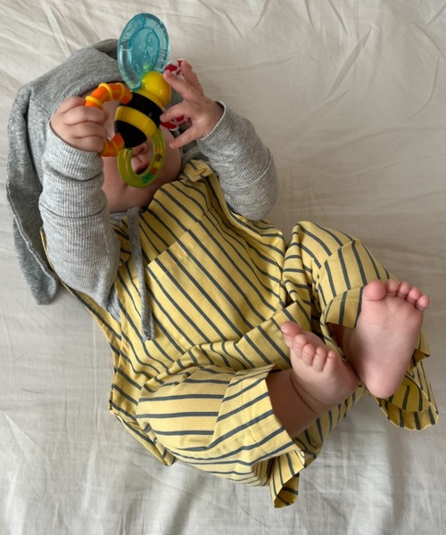 CIAOPANIC TYPY（チャオパニックティピー）の「【BABY】アソートストライプ柄バックロゴロンパース（ロンパース・キッズ・サックスブルー/イエロー・80）」の18枚目の写真