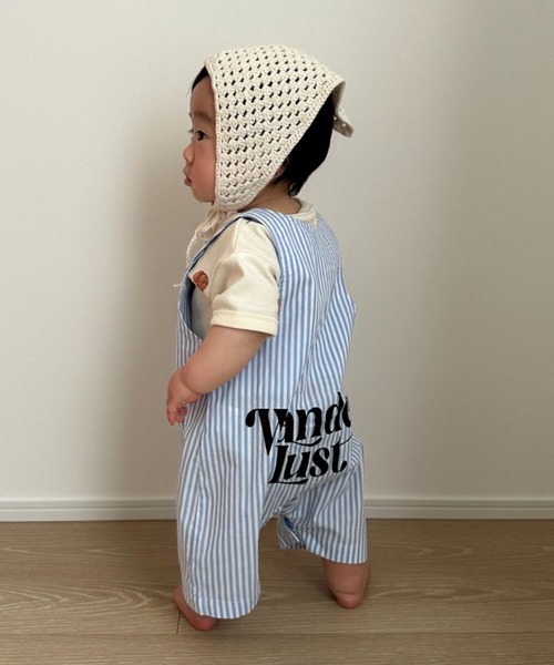 CIAOPANIC TYPY（チャオパニックティピー）の「【BABY】アソートストライプ柄バックロゴロンパース（ロンパース・キッズ・サックスブルー/イエロー・80）」の13枚目の写真