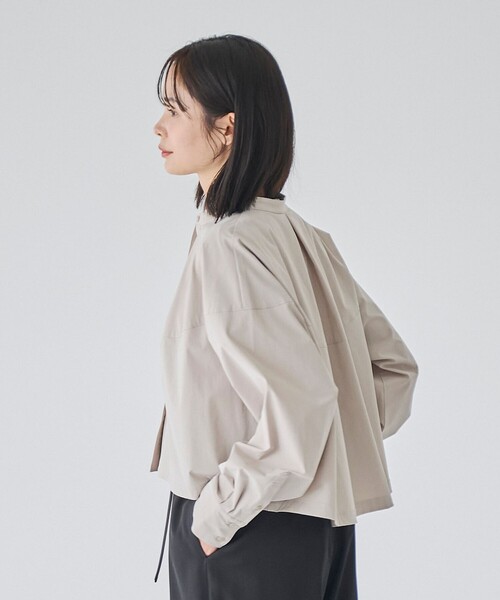 RONEL（ロネル）の「【はっ水//防しわ/ストレッチ/接触冷感】ボーダレス クロップド シャツ（シャツ/ブラウス・レディース・ブラック/ライトグレー・S/M）」の14枚目の写真