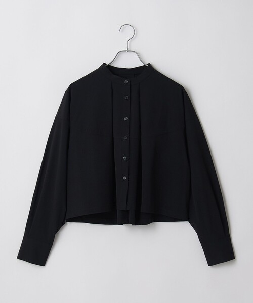 RONEL（ロネル）の「【はっ水//防しわ/ストレッチ/接触冷感】ボーダレス クロップド シャツ（シャツ/ブラウス・レディース・ブラック/ライトグレー・S/M）」の17枚目の写真