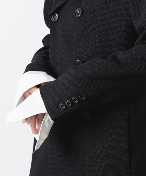 ato（アトウ）の「DOUBLE BREASTED TRIXION JACKET（テーラードジャケット・メンズ・ブラック/ベージュ・44/48/46）」の18枚目の写真