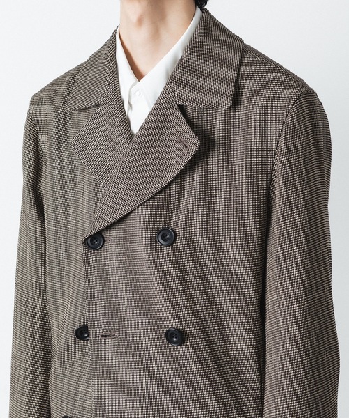 ato（アトウ）の「DOUBLE BREASTED TRIXION JACKET（テーラードジャケット・メンズ・ブラック/ベージュ・44/48/46）」の8枚目の写真