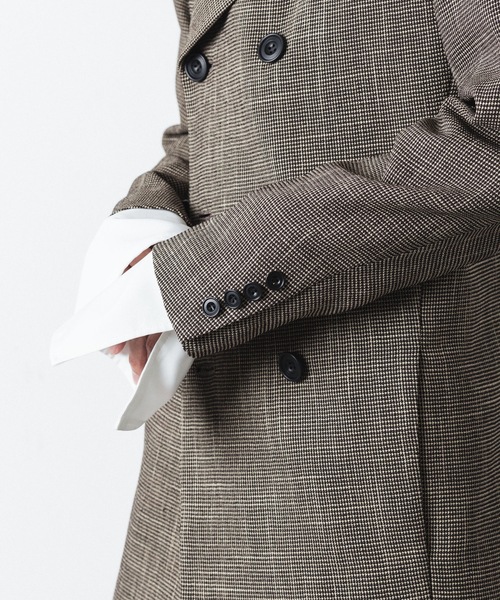 ato（アトウ）の「DOUBLE BREASTED TRIXION JACKET（テーラードジャケット・メンズ・ブラック/ベージュ・44/48/46）」の10枚目の写真