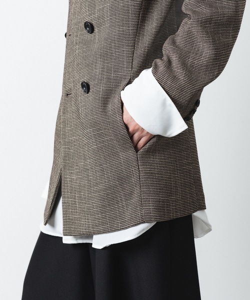 ato（アトウ）の「DOUBLE BREASTED TRIXION JACKET（テーラードジャケット・メンズ・ブラック/ベージュ・44/48/46）」の11枚目の写真