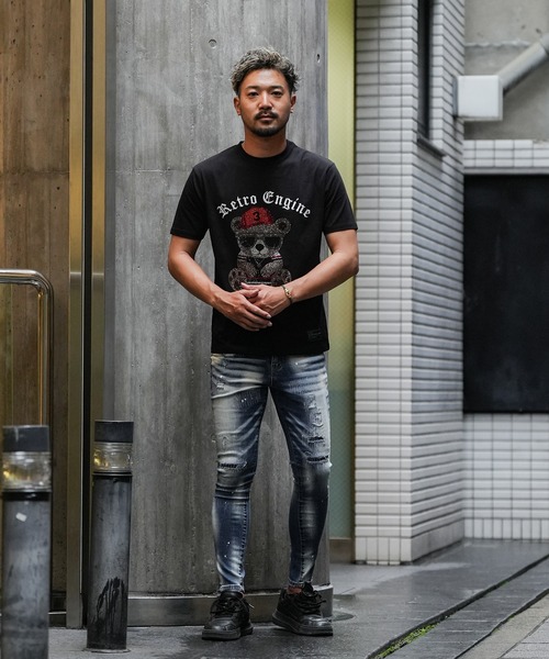 adamsJUGGLER(アダムスジャグラー)の「スパークリングベアーティー(Tシャツ/カットソー・メンズ・ホワイト/ブラック・S/M/L/XL/XXL)」の9枚目の写真