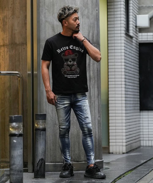 adamsJUGGLER(アダムスジャグラー)の「スパークリングベアーティー(Tシャツ/カットソー・メンズ・ホワイト/ブラック・S/M/L/XL/XXL)」の11枚目の写真