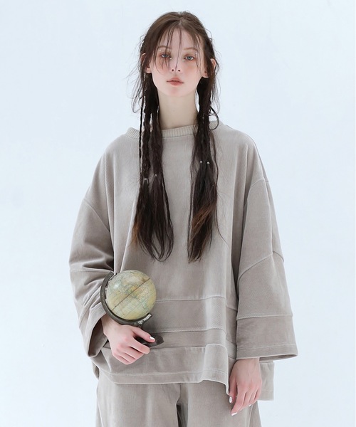 BEDSIDEDRAMA(ベットサイドドラマ)の「Pattern Switch Pullover(その他トップス・レディース・グレイッシュベージュ/チャコール/ピンク・1)」の9枚目の写真