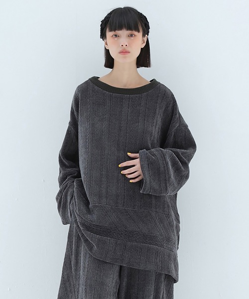 BEDSIDEDRAMA(ベットサイドドラマ)の「Pattern Switch Pullover(その他トップス・レディース・グレイッシュベージュ/チャコール/ピンク・1)」の10枚目の写真