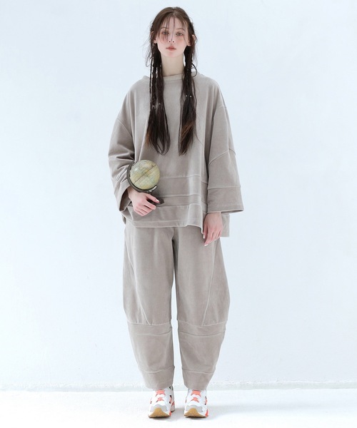 BEDSIDEDRAMA(ベットサイドドラマ)の「Pattern Switch Pullover(その他トップス・レディース・グレイッシュベージュ/チャコール/ピンク・1)」の12枚目の写真