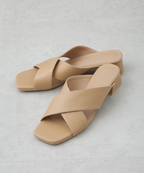 NANO universe（ナノユニバース）の「太ヒールクロスデザインサンダル（サンダル・レディース・ベージュ/ブラック・36/37/38）」の3枚目の写真