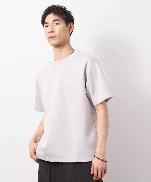 THE SHOP TK （ザ ショップ ティーケー ）の「ダブルフェイス半袖Tシャツ　洗濯機OK（Tシャツ/カットソー・メンズ・ライトグレー/ネイビー/ブラウン系その他・02/03/04）」の2枚目の写真