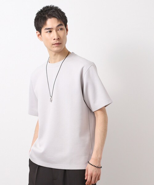 THE SHOP TK （ザ ショップ ティーケー ）の「ダブルフェイス半袖Tシャツ　洗濯機OK（Tシャツ/カットソー・メンズ・ライトグレー/ネイビー/ブラウン系その他・02/03/04）」の4枚目の写真