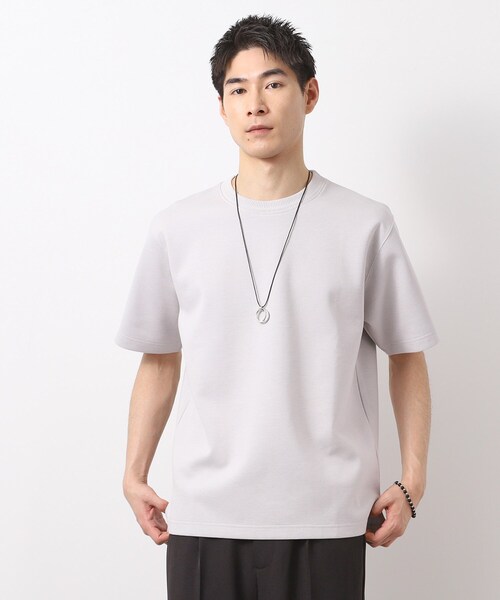 THE SHOP TK （ザ ショップ ティーケー ）の「ダブルフェイス半袖Tシャツ　洗濯機OK（Tシャツ/カットソー・メンズ・ライトグレー/ネイビー/ブラウン系その他・02/03/04）」の5枚目の写真