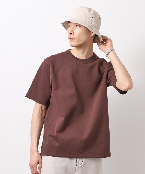 THE SHOP TK （ザ ショップ ティーケー ）の「ダブルフェイス半袖Tシャツ　洗濯機OK（Tシャツ/カットソー・メンズ・ライトグレー/ネイビー/ブラウン系その他・02/03/04）」の8枚目の写真