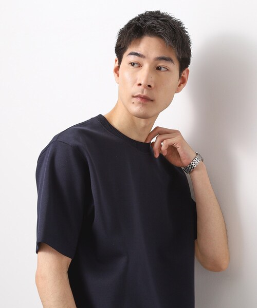 THE SHOP TK （ザ ショップ ティーケー ）の「ダブルフェイス半袖Tシャツ　洗濯機OK（Tシャツ/カットソー・メンズ・ライトグレー/ネイビー/ブラウン系その他・02/03/04）」の12枚目の写真