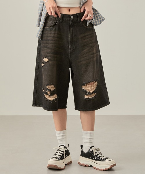 ネタ　年代物　ウルトラ・ダメージパンツ セール】【on:nue】[サイズ展開あり] クラッシュダメージデニム