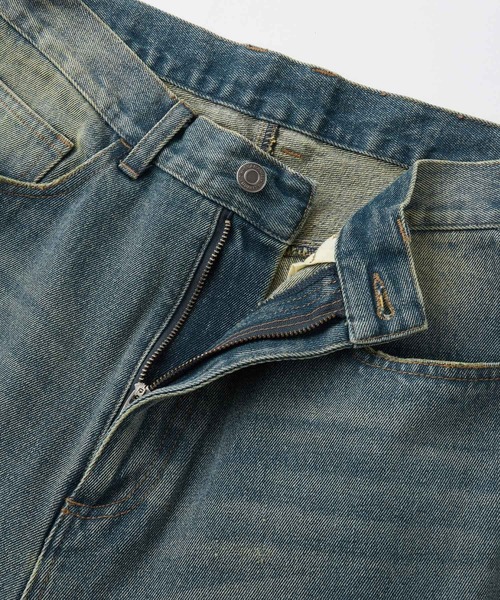 セール】【Snap club】ヴィンテージ加工ダメージデニムワイド