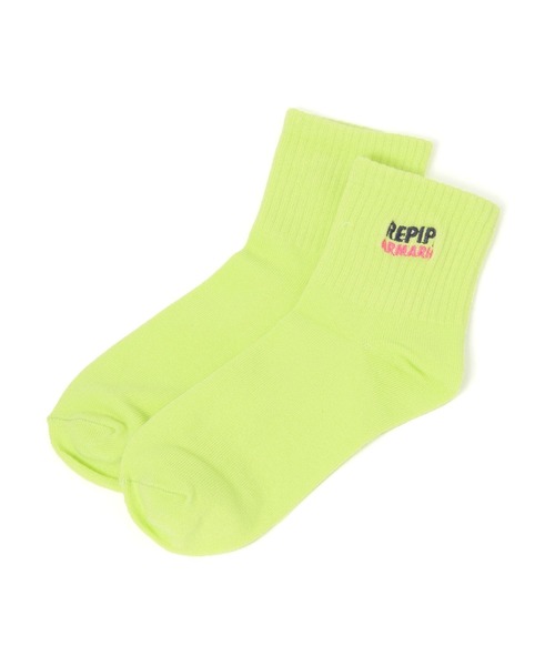 repipi armario（レピピ アルマリオ）の「ナミナミロゴ刺繍ソックス（ソックス/靴下・キッズ・パープル/ホワイト/ライム/ブラック/ブルー・FREE）」の3枚目の写真