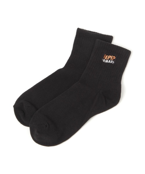 repipi armario（レピピ アルマリオ）の「ナミナミロゴ刺繍ソックス（ソックス/靴下・キッズ・パープル/ホワイト/ライム/ブラック/ブルー・FREE）」の2枚目の写真