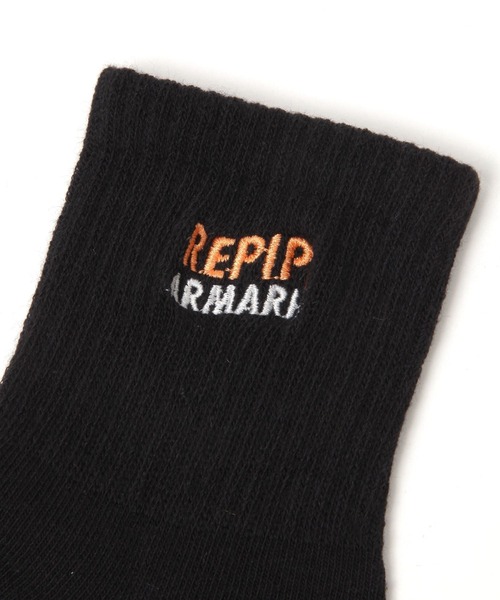 repipi armario（レピピ アルマリオ）の「ナミナミロゴ刺繍ソックス（ソックス/靴下・キッズ・パープル/ホワイト/ライム/ブラック/ブルー・FREE）」の6枚目の写真