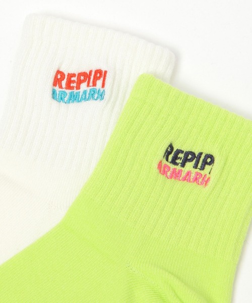 repipi armario（レピピ アルマリオ）の「ナミナミロゴ刺繍ソックス（ソックス/靴下・キッズ・パープル/ホワイト/ライム/ブラック/ブルー・FREE）」の9枚目の写真