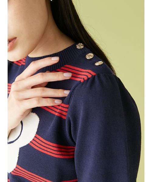 LILY BROWN（リリーブラウン）の「【LILY BROWN×MARY QUANT】ジャガードニットトップス（ニット/セーター・レディース・ホワイト/ネイビー/ターコイズブルー/その他・FREE）」の20枚目の写真