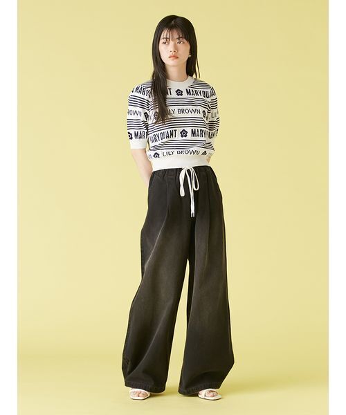 極美品❀25ss リリーブラウン ×マリークワント ジャガードニットトップス LILY BROWN×MARY QUANT】ジャガードニットトップス（ニット