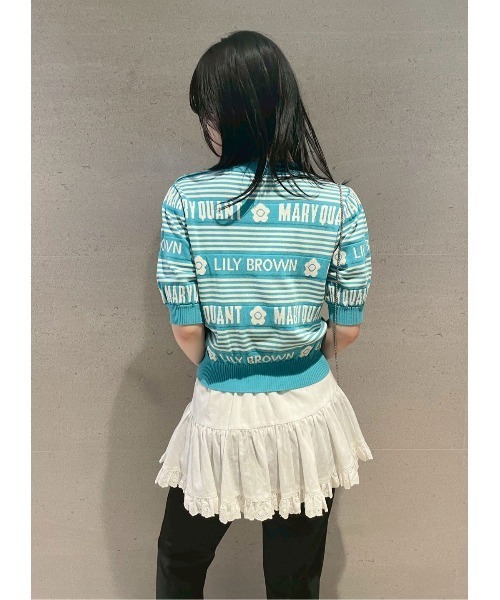 LILY BROWN（リリーブラウン）の「【LILY BROWN×MARY QUANT】ジャガードニットトップス（ニット/セーター・レディース・ホワイト/ネイビー/ターコイズブルー/その他・FREE）」の6枚目の写真