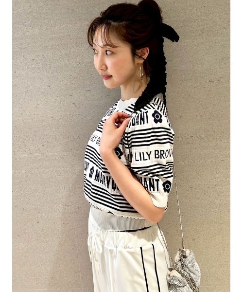 LILY BROWN（リリーブラウン）の「【LILY BROWN×MARY QUANT】ジャガードニットトップス（ニット/セーター・レディース・ホワイト/ネイビー/ターコイズブルー/その他・FREE）」の8枚目の写真
