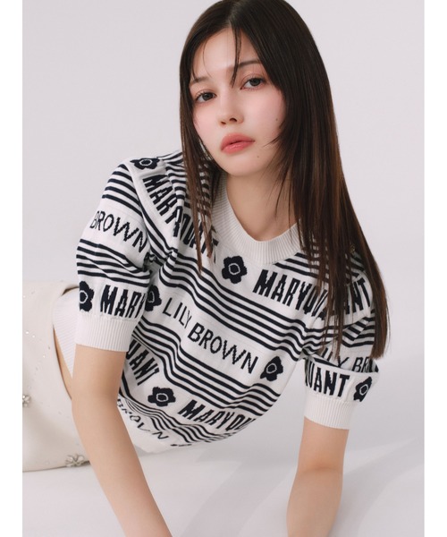 LILY BROWN（リリーブラウン）の「【LILY BROWN×MARY QUANT】ジャガードニットトップス（ニット/セーター・レディース・ホワイト/ネイビー/ターコイズブルー/その他・FREE）」の13枚目の写真