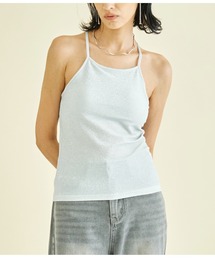 Settimissimo | パット付き バッククロス グリッター キャミソール(キャミソール)