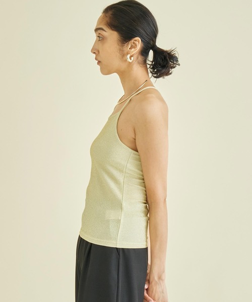 Settimissimo（セッティミッシモ）の「パット付き バッククロス グリッター キャミソール（キャミソール・レディース・ゴールド/ブラウン/オフホワイト・FREE）」の15枚目の写真