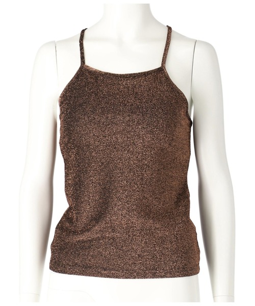 Settimissimo（セッティミッシモ）の「パット付き バッククロス グリッター キャミソール（キャミソール・レディース・ゴールド/ブラウン/オフホワイト・FREE）」の18枚目の写真