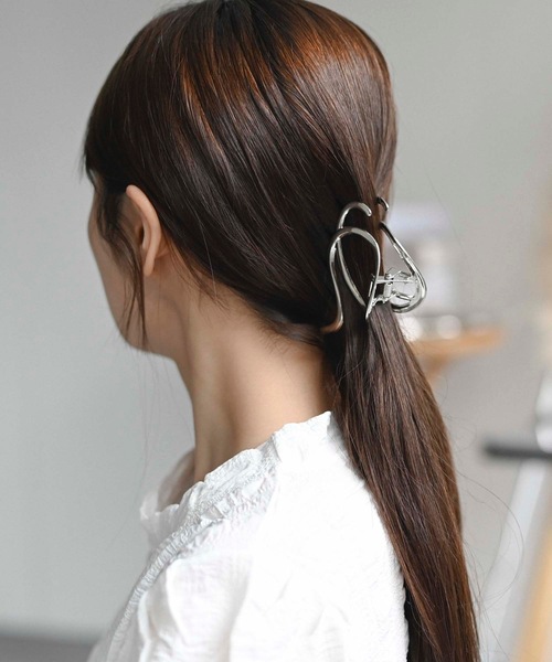 【匿名配送】【送料無料】シルバーバレッタ　ヘアクリップ　ヘアピン アクセ送料無料 ヘアクリップ アクセサリー ヘアバレッタ ピン