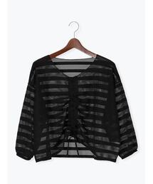 Te chichi TERRASSE | メッシュボーダーシャーリングトップス(その他トップス)