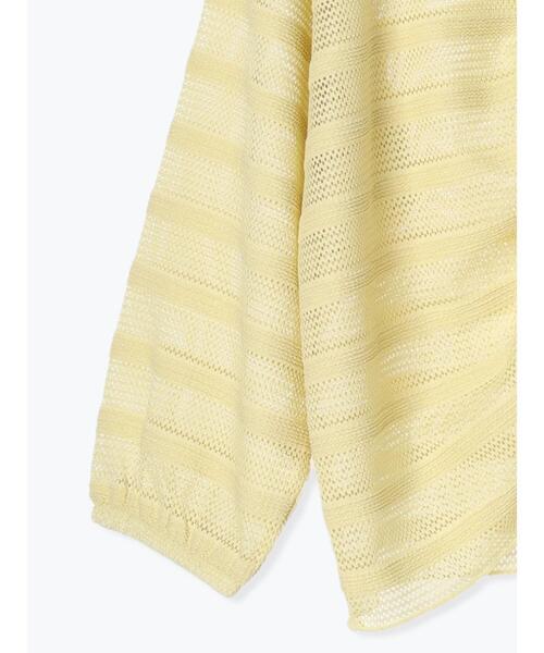 Te chichi TERRASSE（テチチテラス）の「メッシュボーダーシャーリングトップス（その他トップス・レディース・イエロー/ブラック/オフホワイト・F）」の10枚目の写真