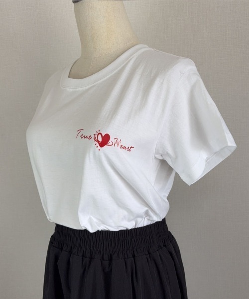 shoppinggo(ショッピングゴー)の「夏服 tシャツ ハート 半袖(Tシャツ/カットソー・レディース・ホワイト/ホワイト系その他・M)」の12枚目の写真