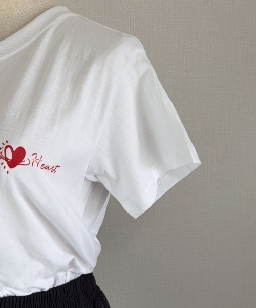 shoppinggo(ショッピングゴー)の「夏服 tシャツ ハート 半袖(Tシャツ/カットソー・レディース・ホワイト/ホワイト系その他・M)」の11枚目の写真