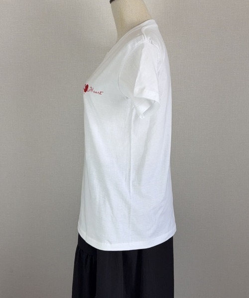 shoppinggo(ショッピングゴー)の「夏服 tシャツ ハート 半袖(Tシャツ/カットソー・レディース・ホワイト/ホワイト系その他・M)」の7枚目の写真