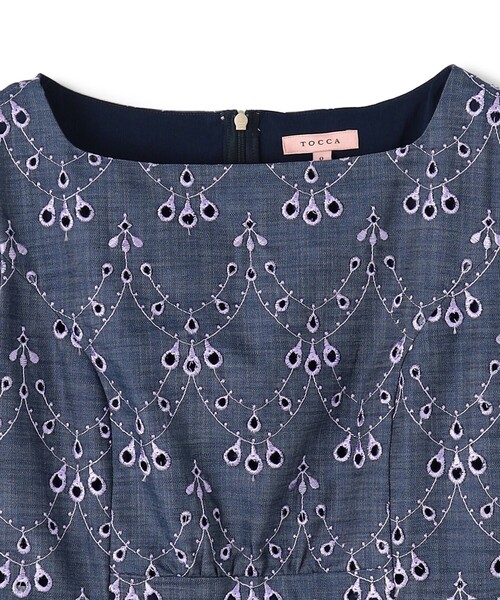 TOCCA（トッカ）の「PEACOCK TAIL LACE ドレス（ワンピース・レディース・ライラック系7/ネイビー系7・0/2/4/6）」の15枚目の写真